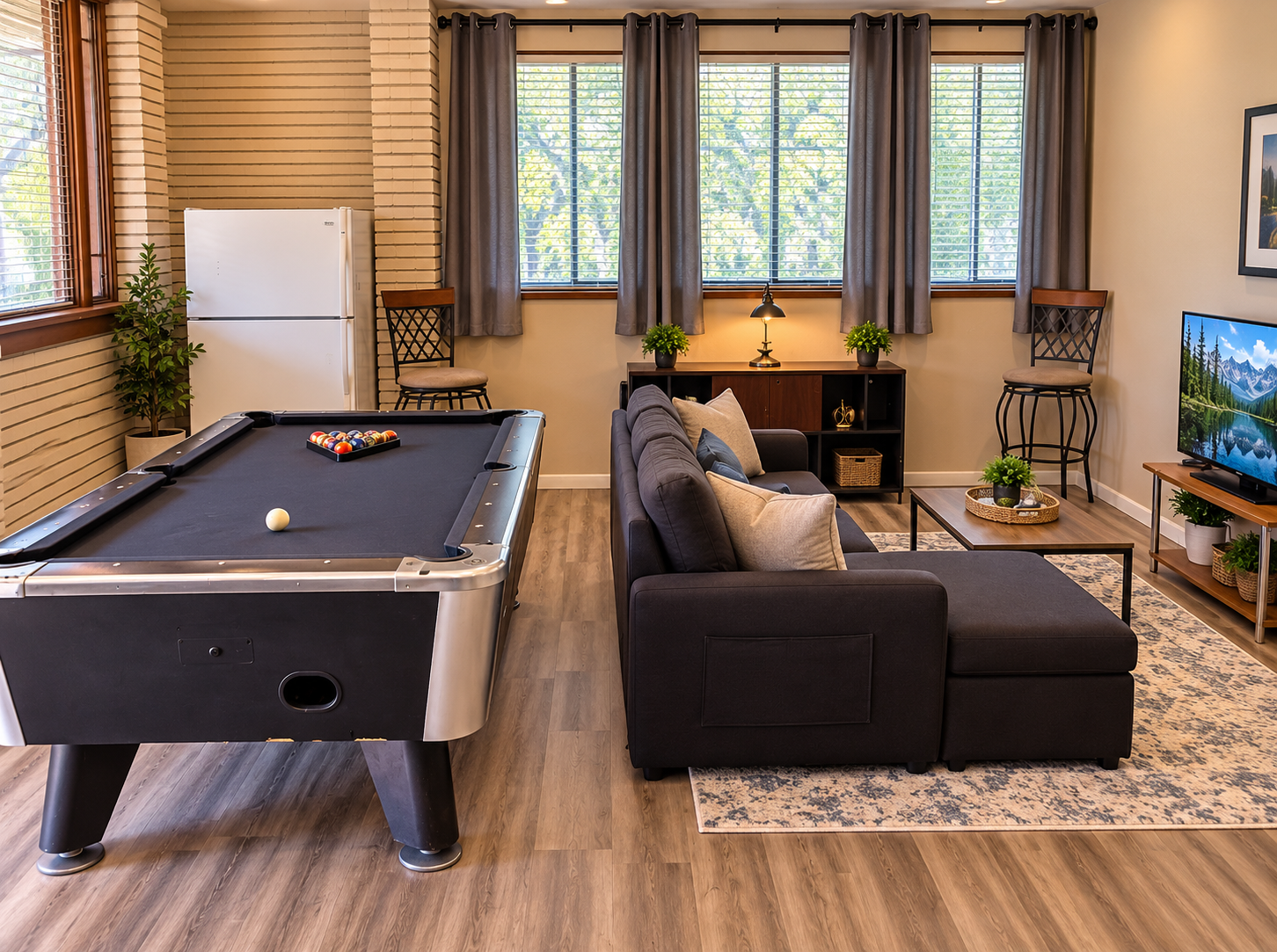 A comfortable space for recreation, relaxation and social connection.